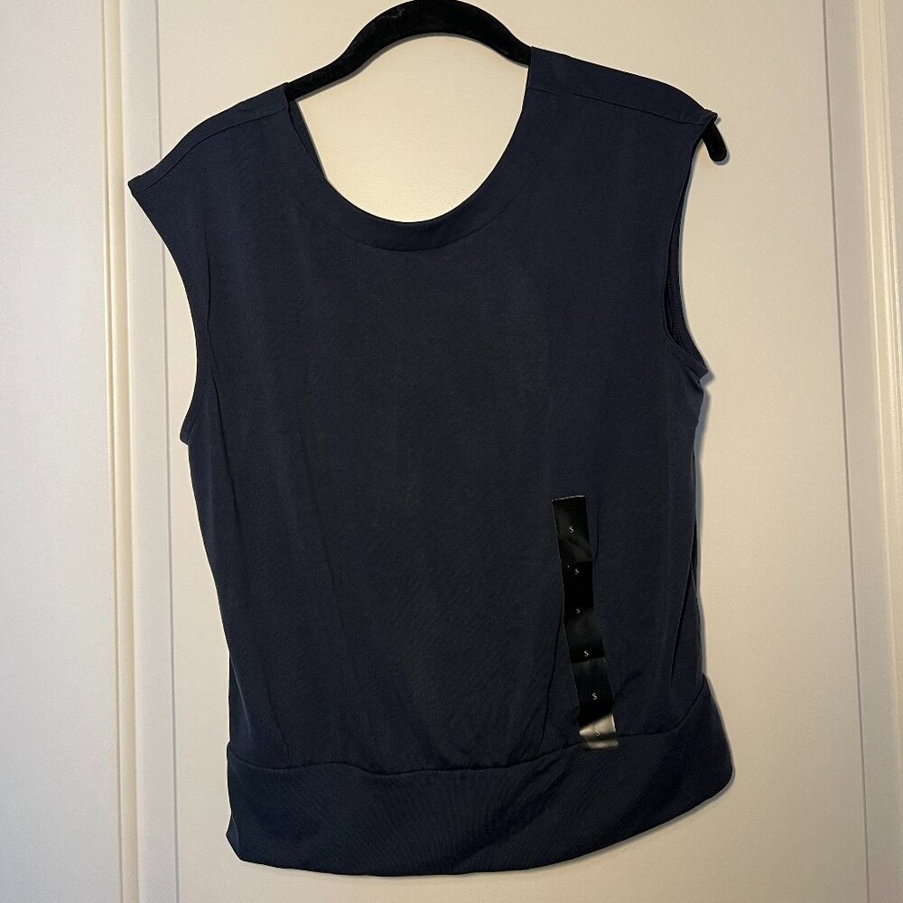 Banana Republic Banded Bottom Navy Blue Top
